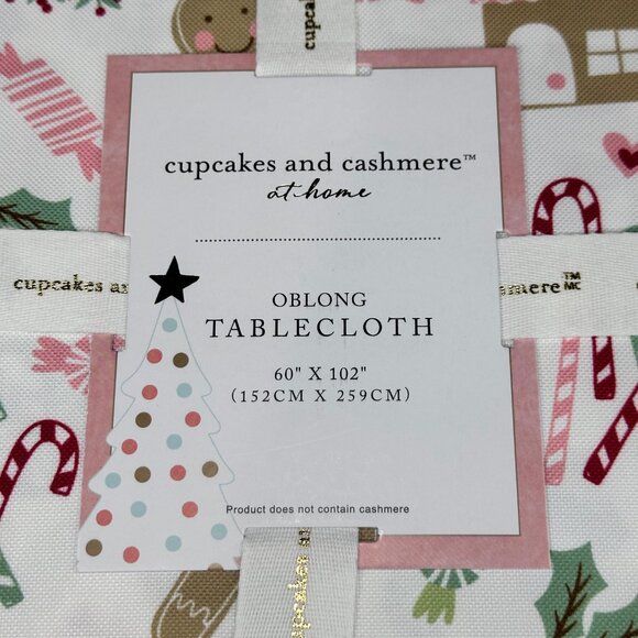 NEW Cupcakes and Cashmere Christmas Gingerbread Tablecloth 60”x 102” Oblong - Picture 7 of 7